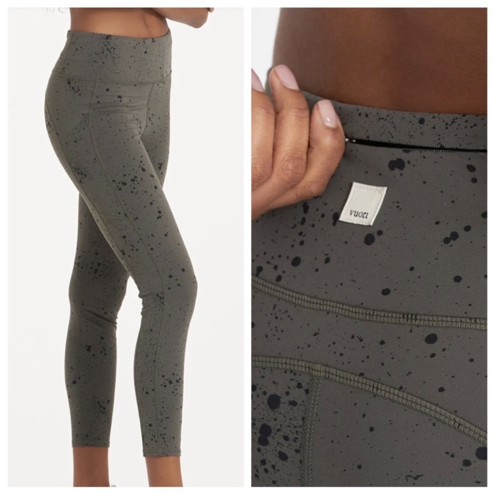 Vuori STRIDE LEGGING Oregano Splatter Size Small Activewear Athletic Athleisure